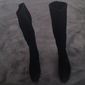 Stuart Weitzman knee high boot black stretch suede